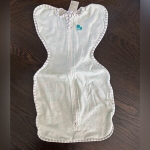 Love to Dream White Swaddle with Zipper and Lace Trim